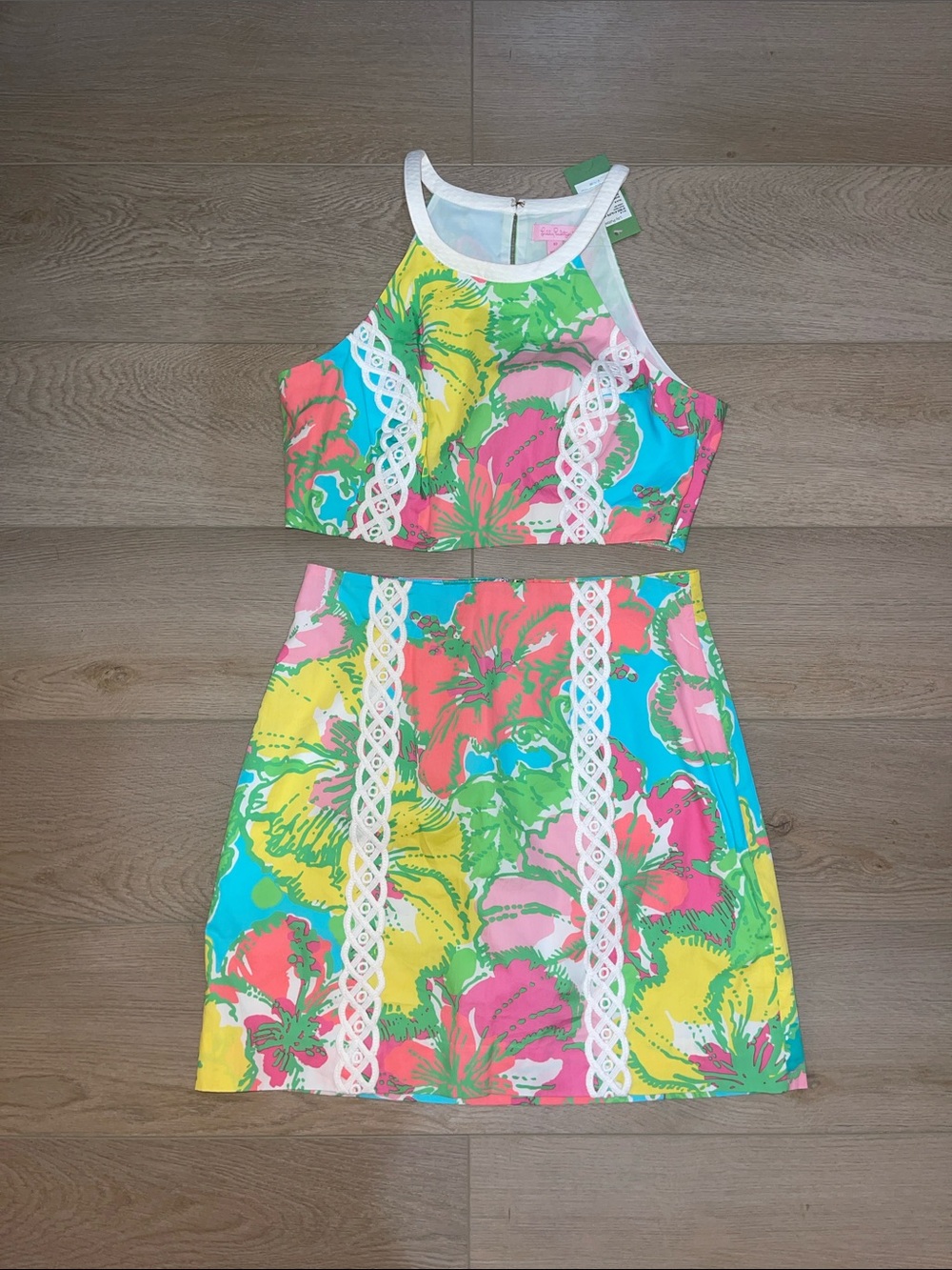 Women’s Bright Floral Two-Piece Dress Set - Multicolor